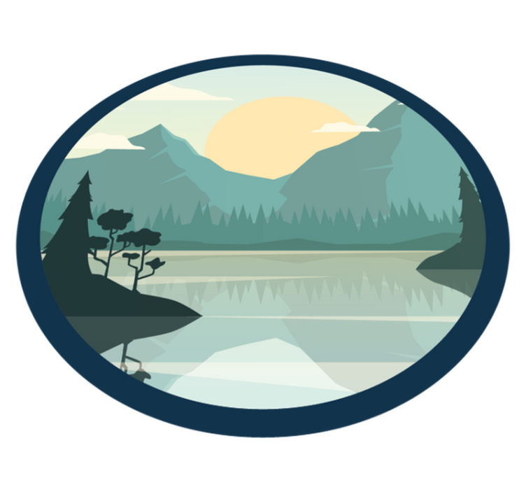 Naravne vinilne preproge odsev mirne gore - TenStickers