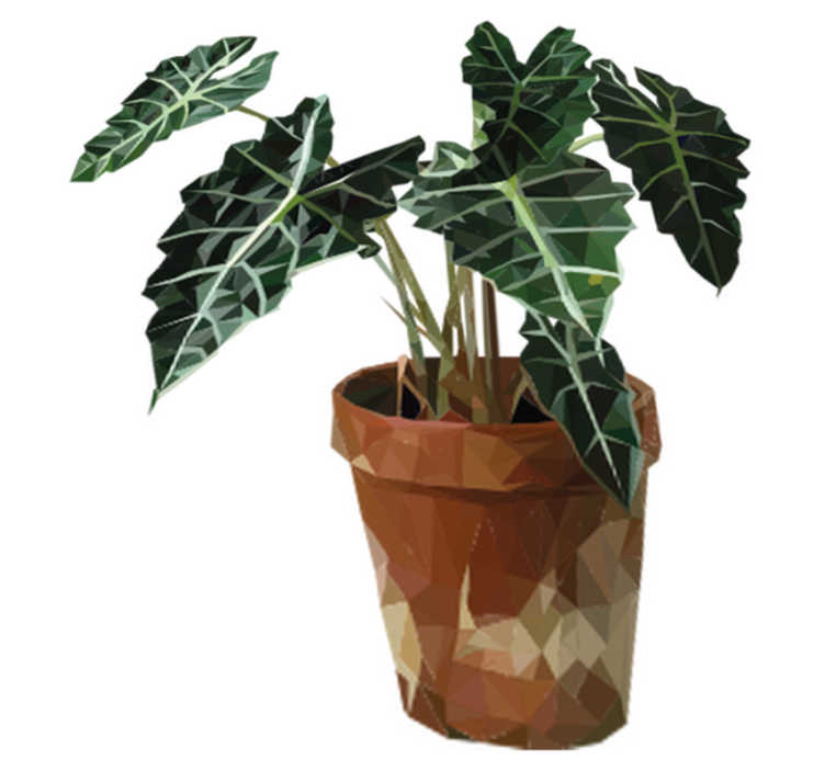 Cvetlična vinilna preproga geometrijska rastlina - TenStickers