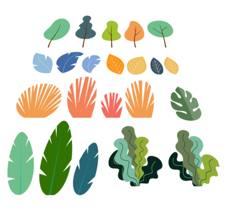 Cvetlična vinilna preproga paket tropskih listov - TenStickers