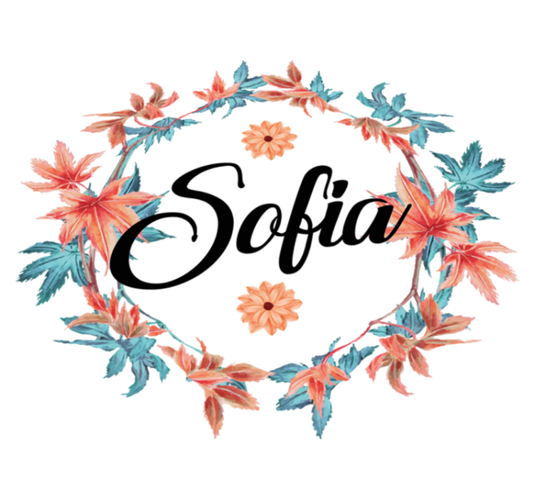 Cvetlična vinilna preproga jesenska cvetna krona z imenom - TenStickers