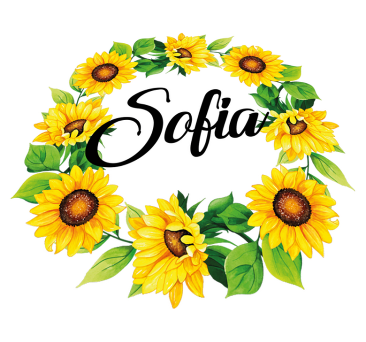 Cvetlična vinilna preproga poletna cvetlična krona z imenom - TenStickers