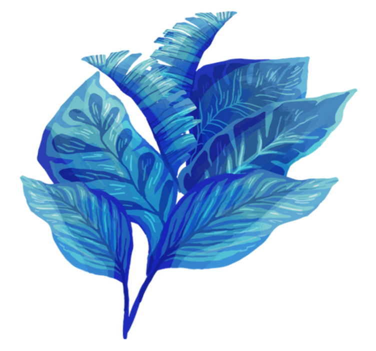 Cvetlična vinilna preproga z modrim listjem - TenStickers