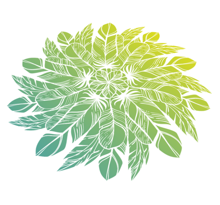 Cvetlična vinilna preproga z listnatim krožnim vzorcem - TenStickers