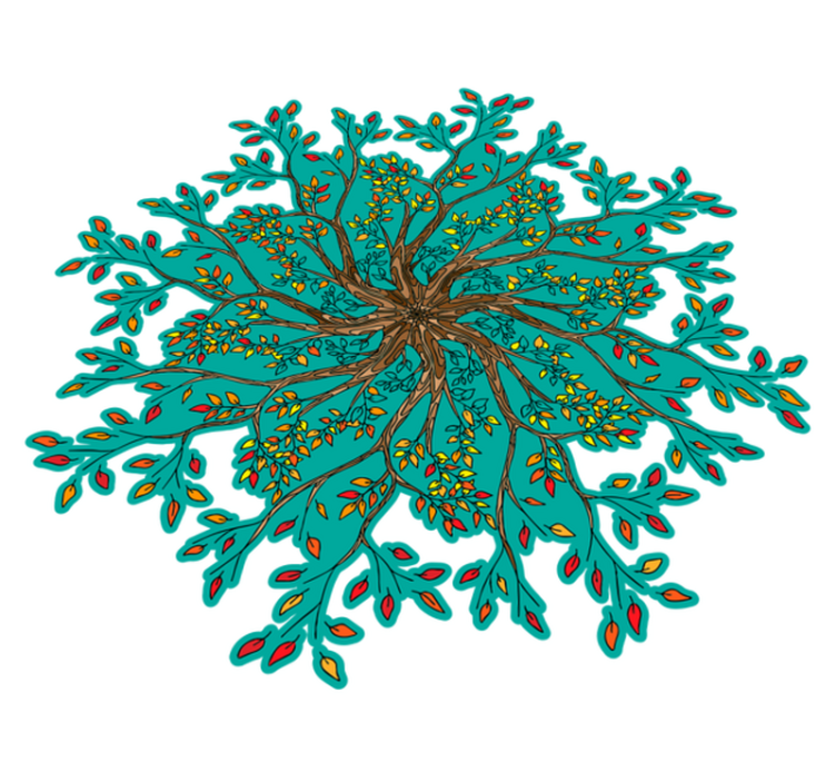 Cvetlična vinilna preproga Živahna drevesna ideja - TenStickers