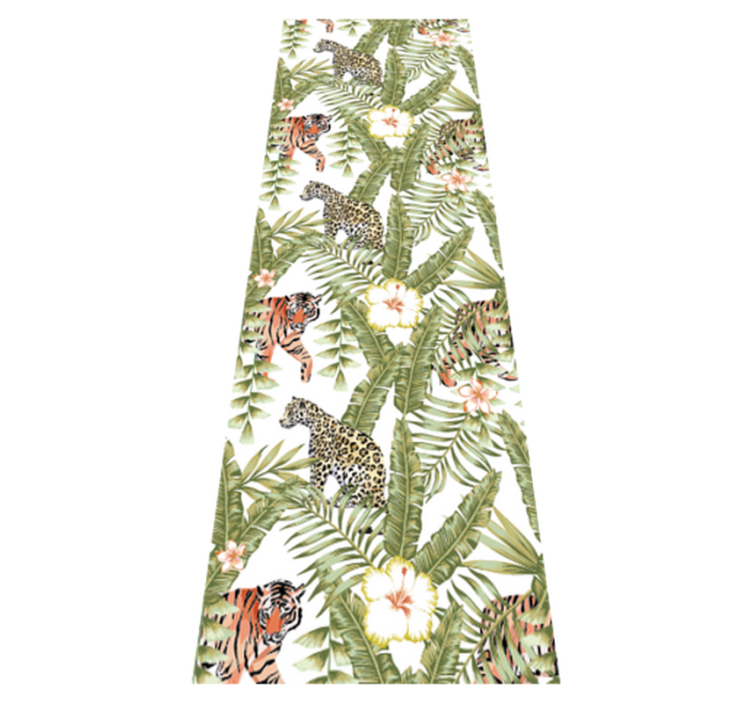 Vinilne preproge za spalnico leopardi in tropske liste - TenStickers