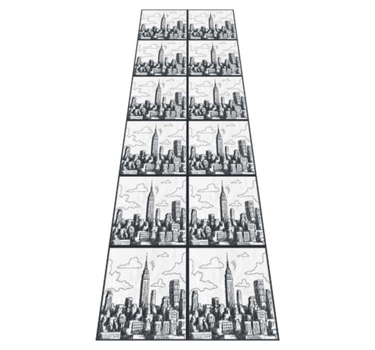 Vinilne preproge za spalnico nyc skica kolaž - TenStickers