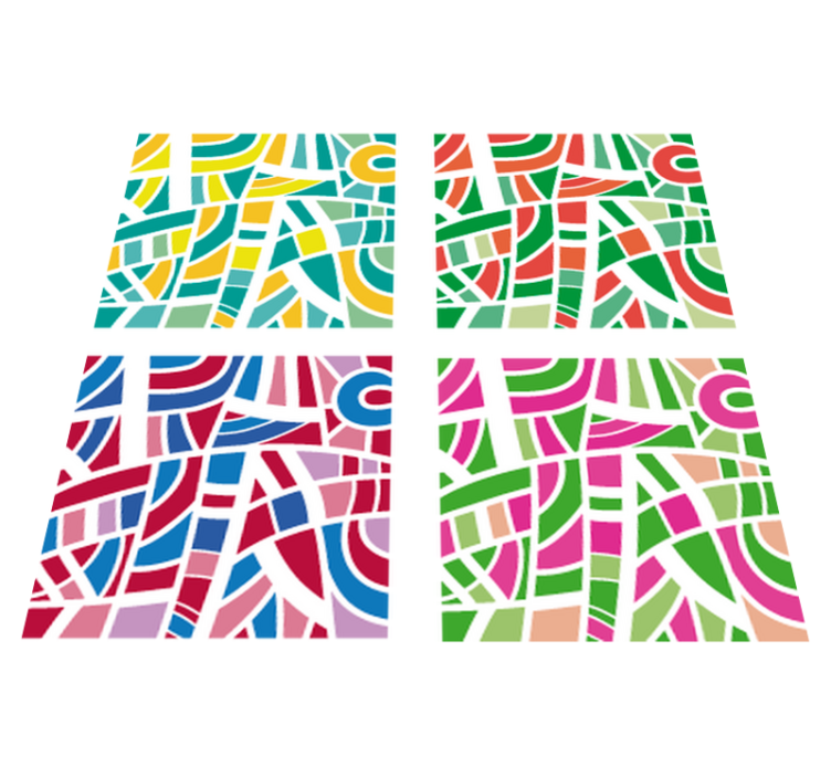 Vinilne preproge z geometrijskimi vzorci v večbarvnih tonih - TenStickers