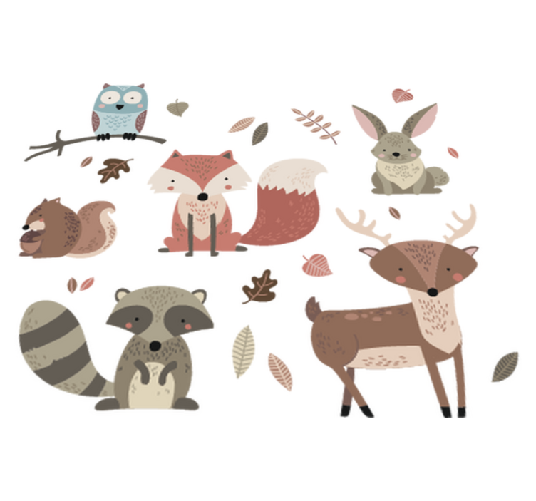 Otroške vinilna preproga jesenske živali - TenStickers