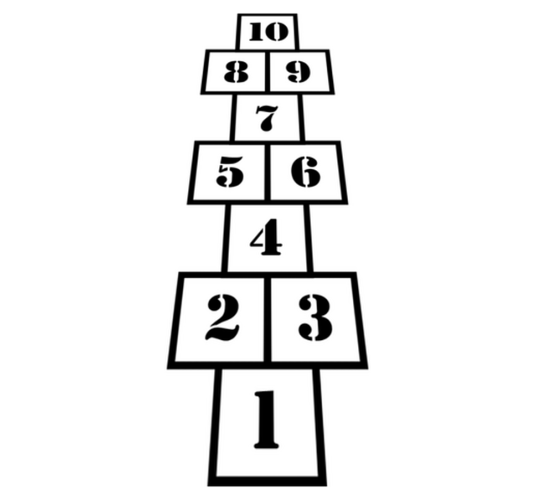 Otroške vinilna preproga črno-bela skakalka - TenStickers