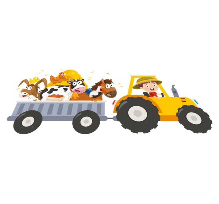 Otroške vinilna preproga mali kmet z živalmi - TenStickers