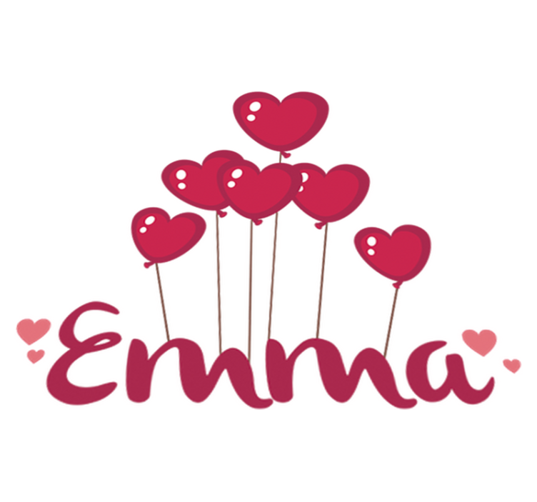 Otroške vinilna preproga srčni baloni z imenom - TenStickers