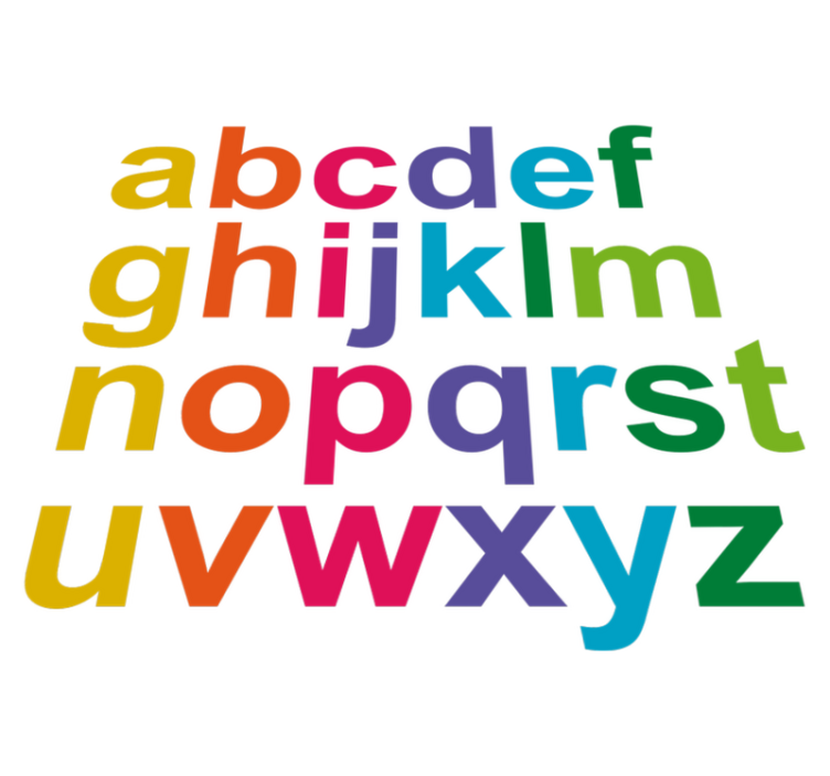 Otroške vinilna preproga minimalna barvna abeceda - TenStickers