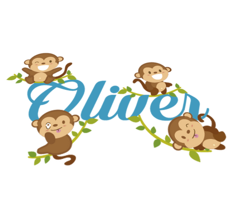 Otroške vinilna preproga z majhnimi opicami - TenStickers