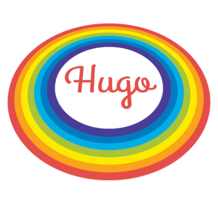 Otroške vinilna preproga barvni krog z imenom - TenStickers