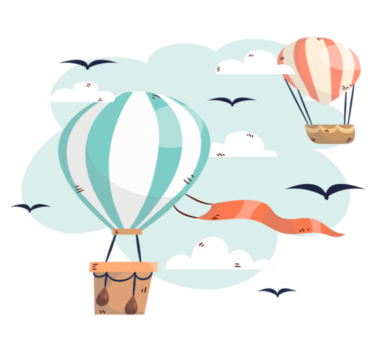 Otroške vinilna preproga baloni in oblaki - TenStickers