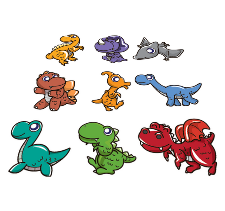 Otroške vinilna preproga z otroškimi dinozavri - TenStickers