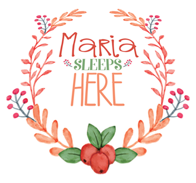 Otroške vinilna preproga spanje tukaj z imenom - TenStickers