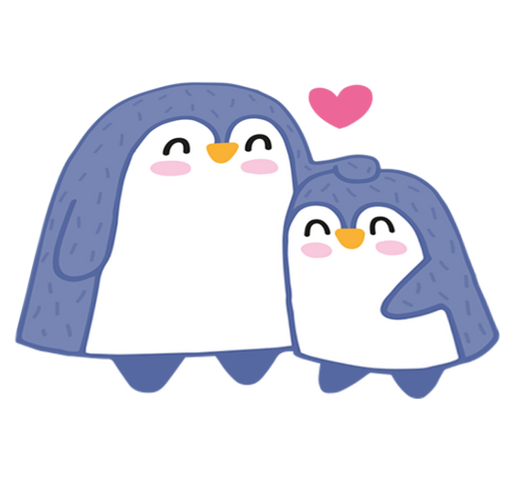 Otroške vinilna preproga mami in dojenček pingvin - TenStickers