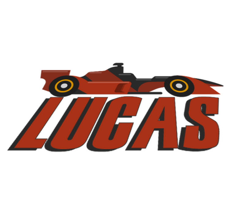 Otroške vinilna preproga rdeči f1 avto z imenom - TenStickers