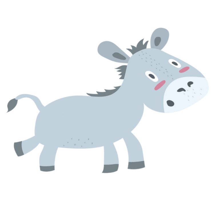 Otroške vinilna preproga siva oslica - TenStickers