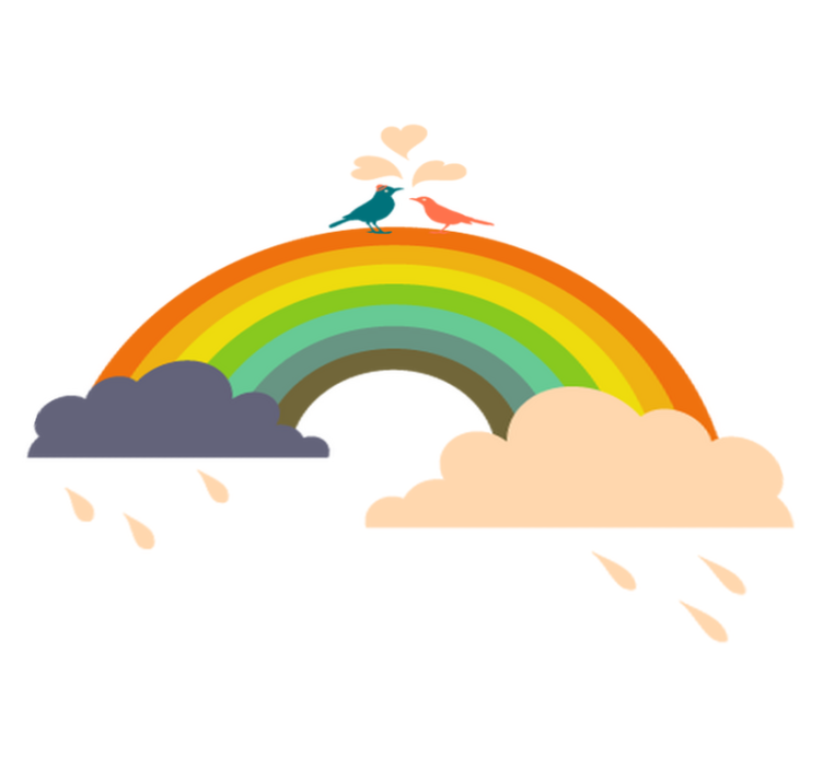 Otroške vinilna preproga ptice na mavrici - TenStickers