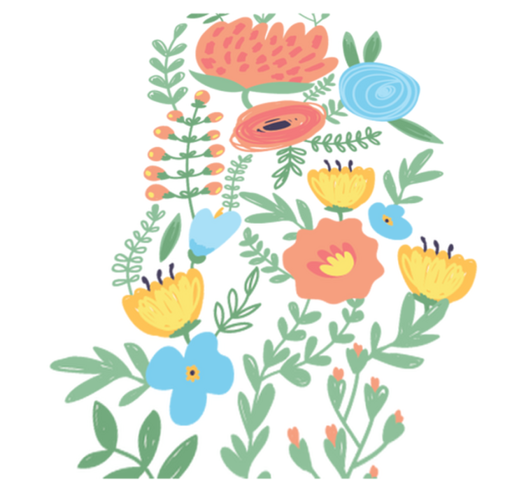 Otroške vinilna preproga cvetlični lepilni trak za vrata - TenStickers