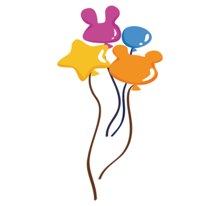 Otroške vinilna preproga baloni v obliki živali - TenStickers