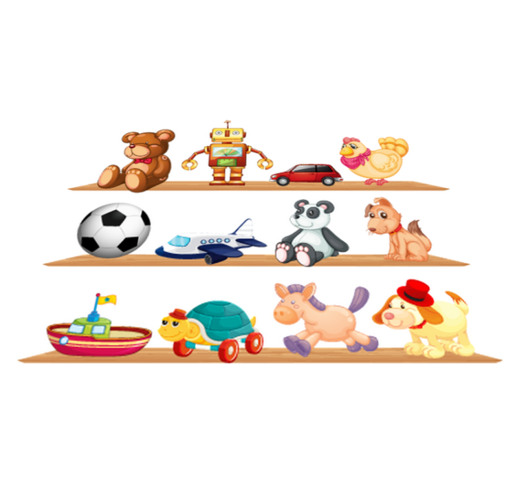 Otroške vinilna preproga police z igračami - TenStickers