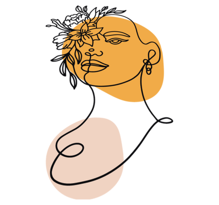 Vinilne preproge za spalnico minimalistični portret ženske - TenStickers