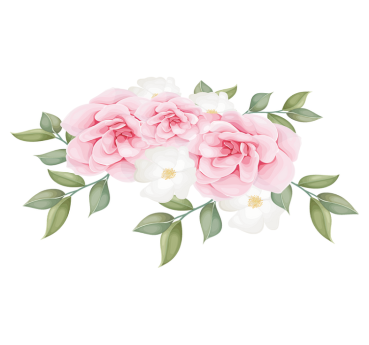 Vinilne preproge za spalnico elegantni rožnati cvetovi - TenStickers