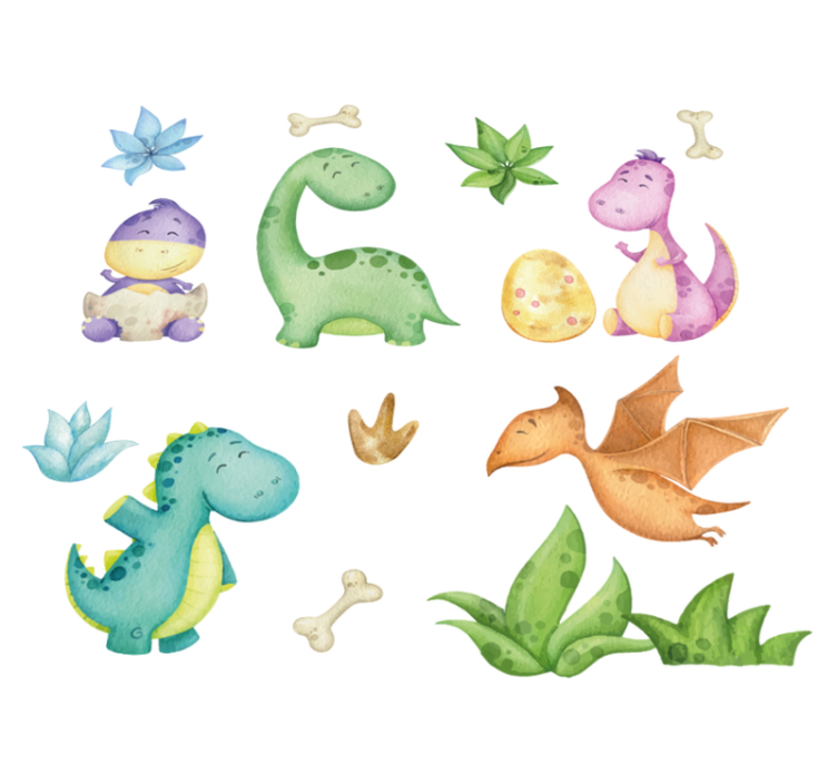 Vinilne preproge za spalnico z nordijskim dinozavrom - TenStickers