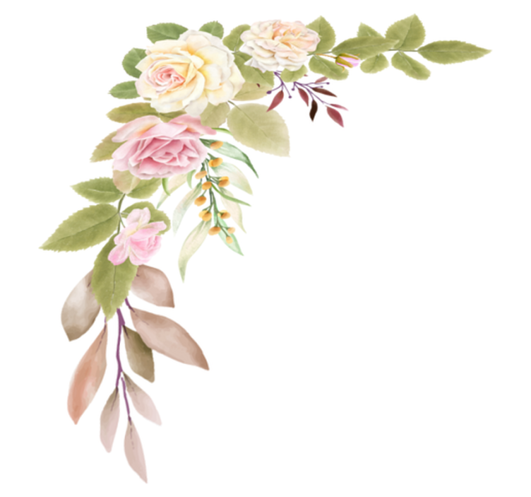 Vinilne preproge za spalnico rožnate in bele vrtnice - TenStickers