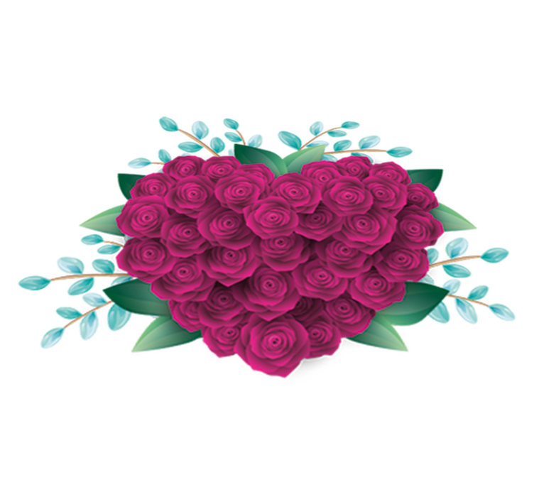 Vinilne preproge za spalnico srčna krona z vrtnicami - TenStickers