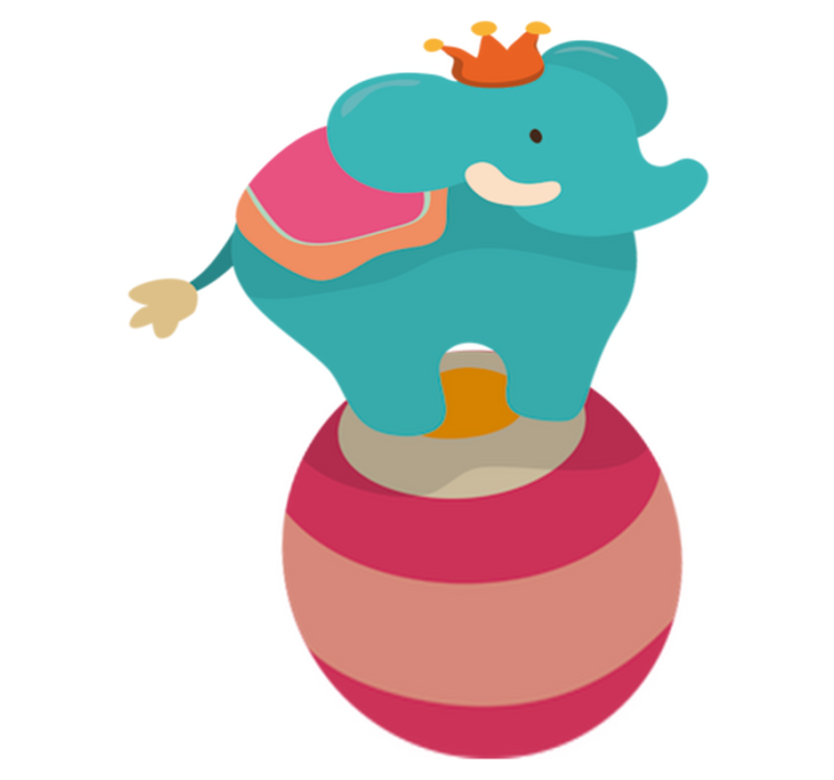 Otroške vinilna preproga uravnovešeni slon - TenStickers