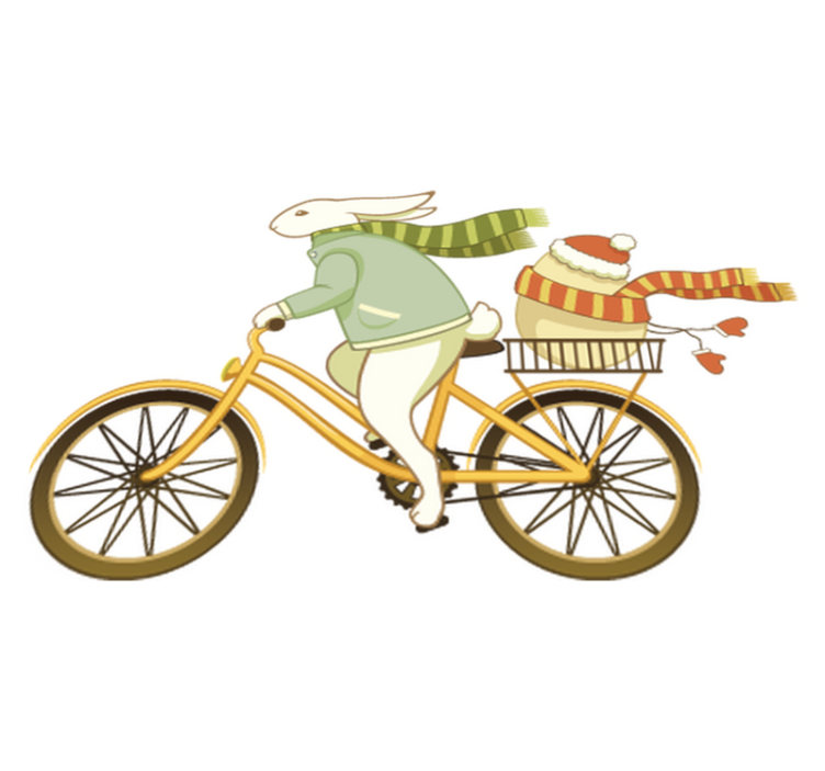 Otroške vinilna preproga zajček na kolesu - TenStickers