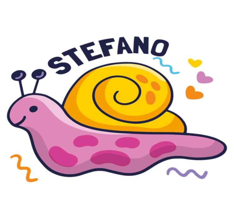 Otroške vinilna preproga pisan polž z imenom - TenStickers