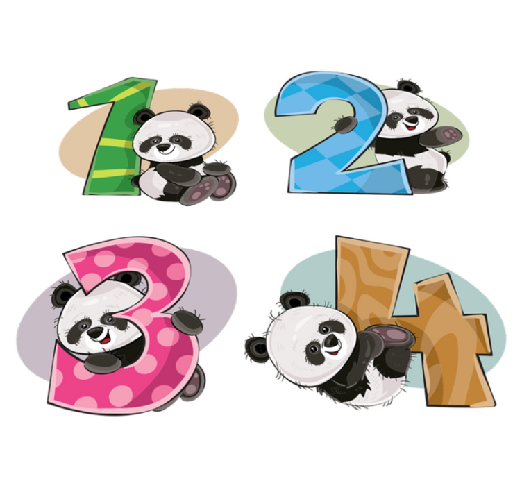 Otroške vinilna preproga 4 pandački - TenStickers