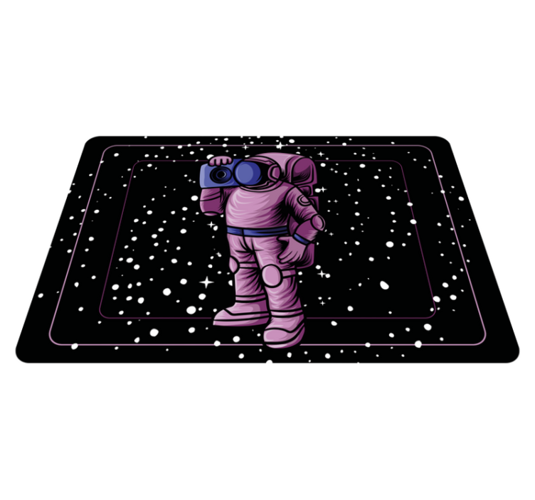 Otroške vinilna preproga astronavt z radijskim trakom - TenStickers
