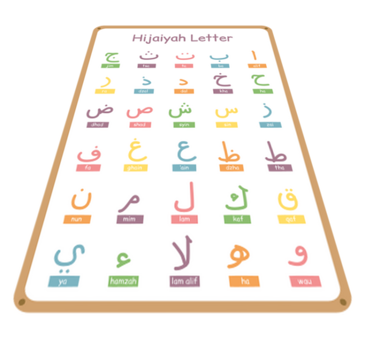 Otroške vinilna preproga z arabskim abecednim motivom - TenStickers