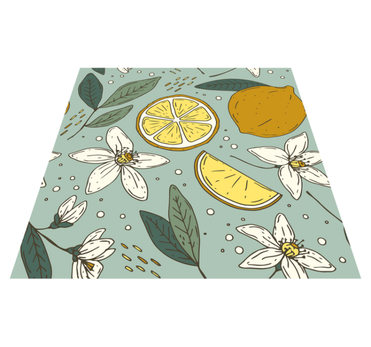 Vinilna preproga za kuhinjo pisan limonin vzorec - TenStickers
