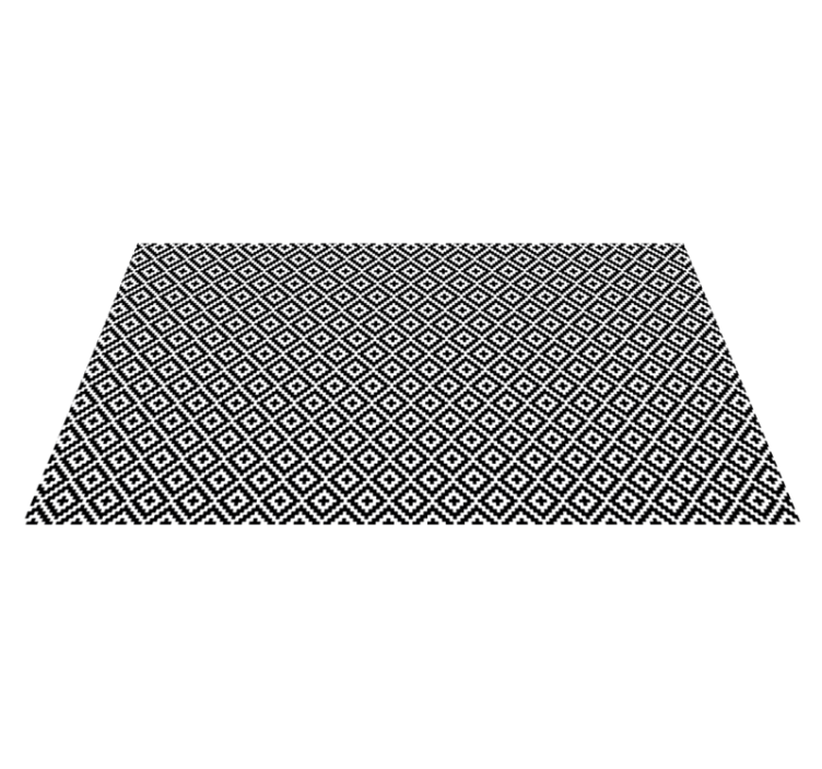 Plemenska kvadratna geometrijska etnična vinilna preproga - TenStickers