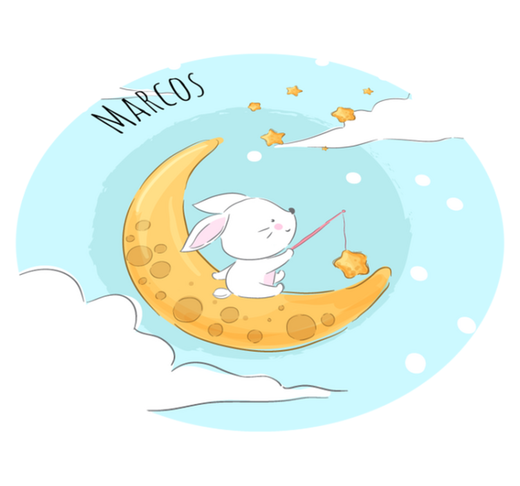 Prilagodljiva vinilna preproga z luno in zvezdami - TenStickers