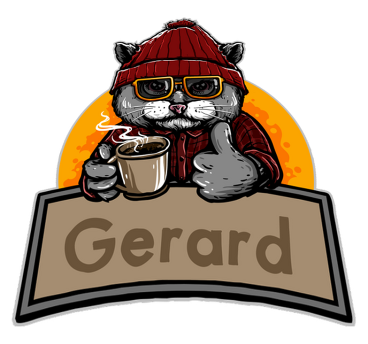 Vintage vinilna preproga personalizirana mačka - TenStickers