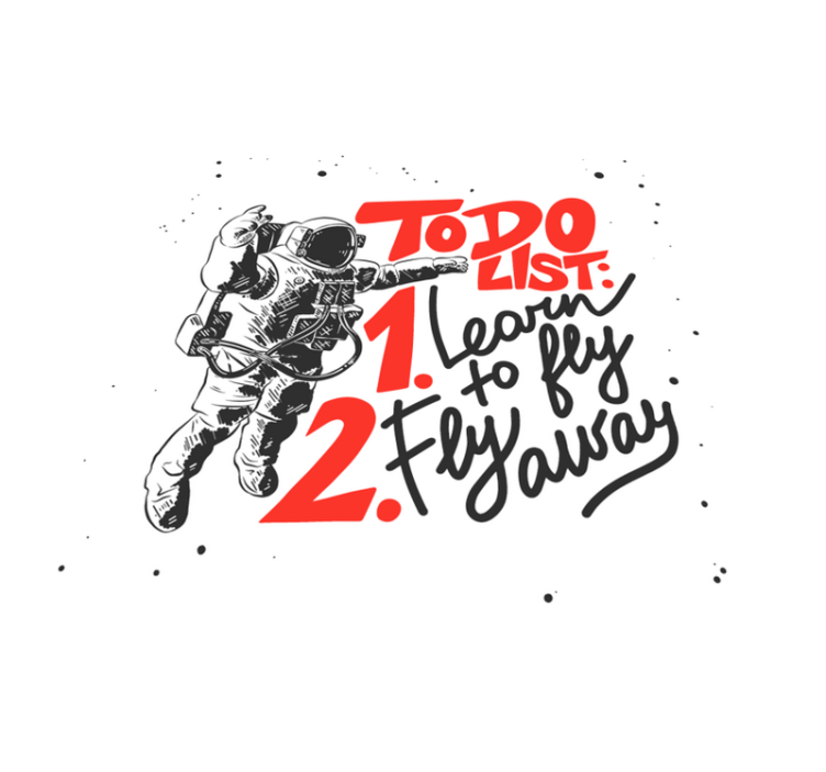 Preproga pvc fraza astronavt - TenStickers