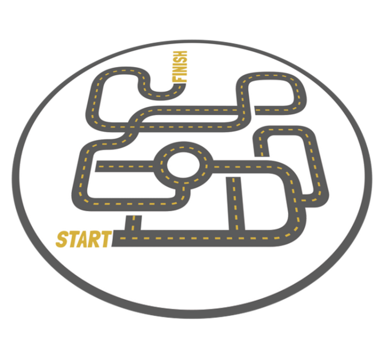 Spektakularna okrogla otroška vinilna preproga z mestom - TenStickers