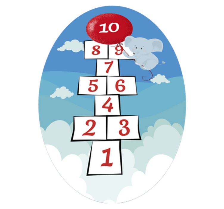 Slon hopscotch igra vinilna preproga - TenStickers