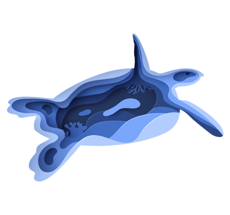 Oblika morske želve Tepih z živalskim potiskom - TenStickers