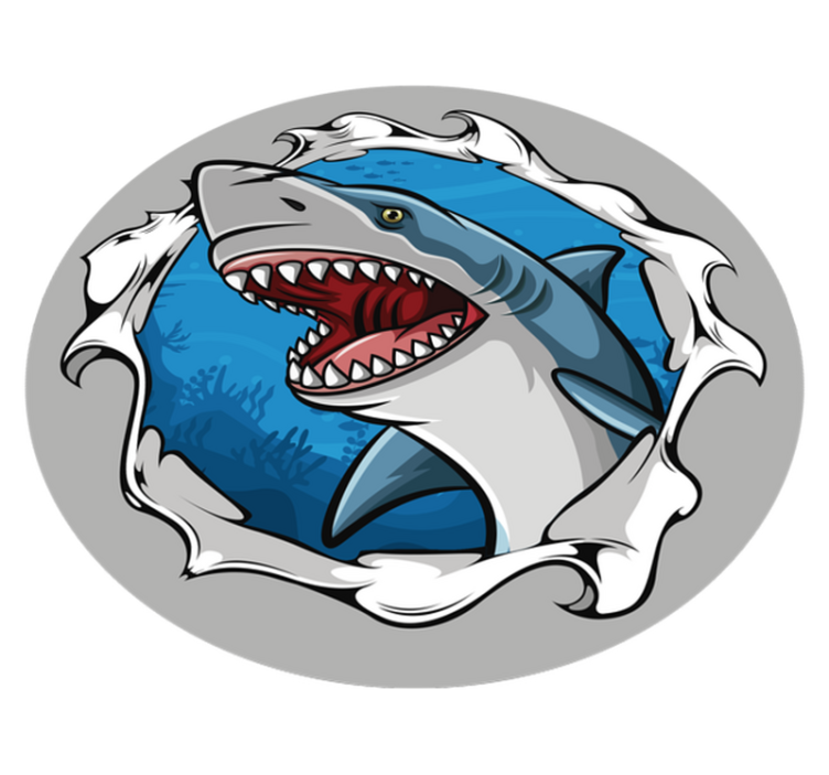 Velik morski pes 3d vinil preproga - TenStickers