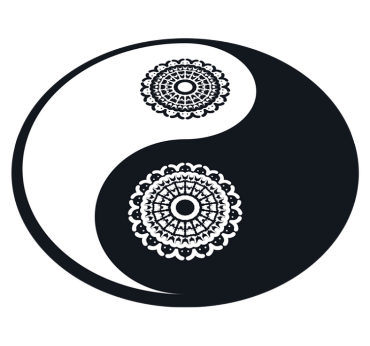 Ying yang paisley preproga za dnevno sobo vinila - TenStickers