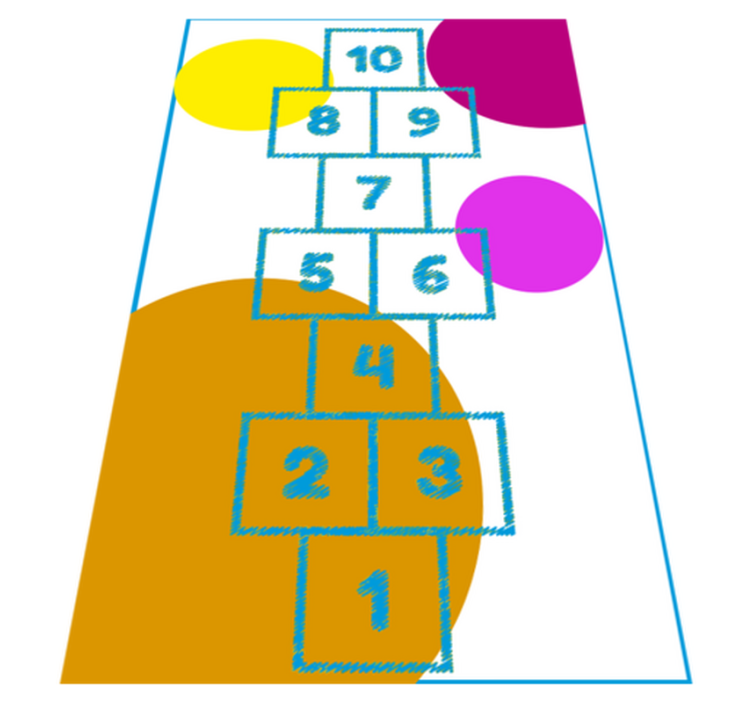 Otroci skakalna igra vinil preproga igra mat - TenStickers